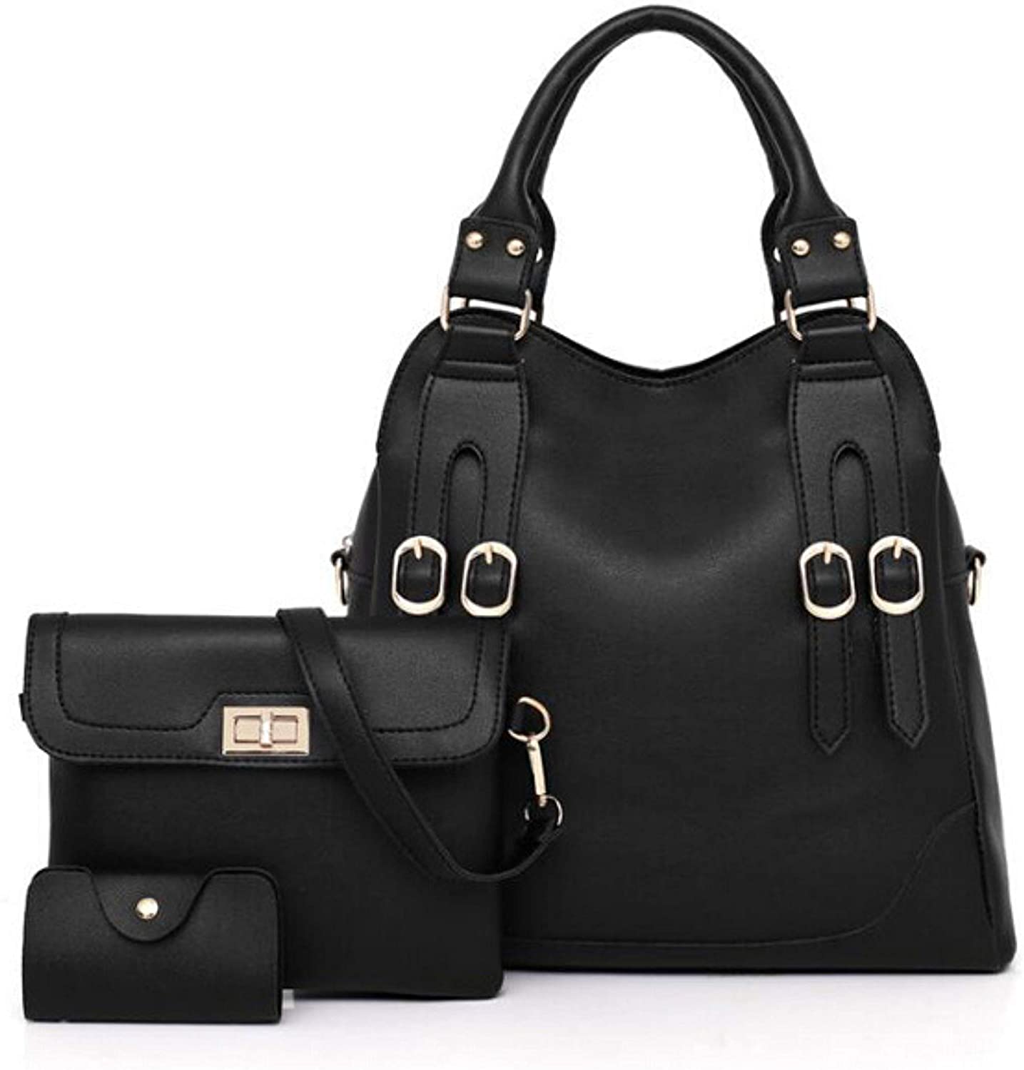 Price:$29.99    Charlotte Bourgeois | Abbi's 3-in-1 Set Shoulder Tote Bag - Handbag For Women (Black)  Clothing