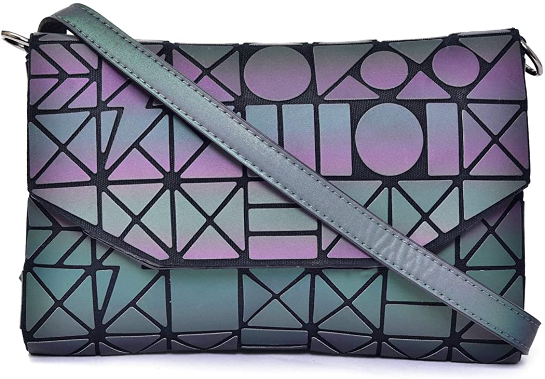 Price:$27.99    GOWETION Irregular Leather Geometric Luminous Purse Reflective Bag Shoulder Clutch Bag Crossbody Purses For Girl Women Messenger Bags Holographic Wallet Colorful Satchel Handbags（colorful5）  Clothing