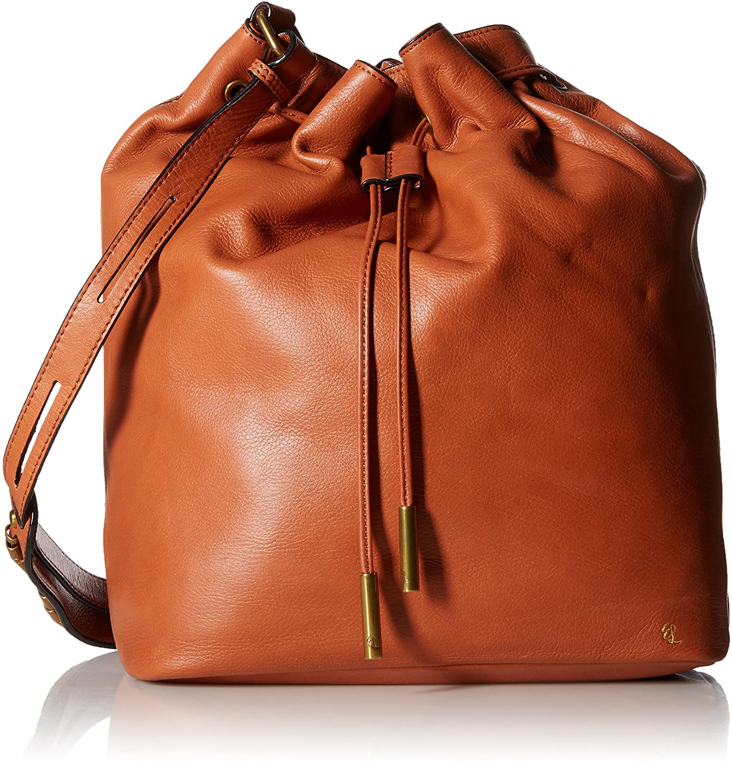 Price:$171.22 Elliott Lucca Marion Medium Drawstring Bucket Bag, Cognac, One Size  Handbags   