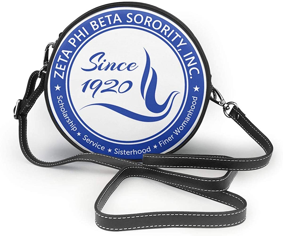 Price:$29.99    Zeta Phi Beta Leather Round Crossbody Shoulder Bag Top Handle Tote Handbag Bag  Clothing
