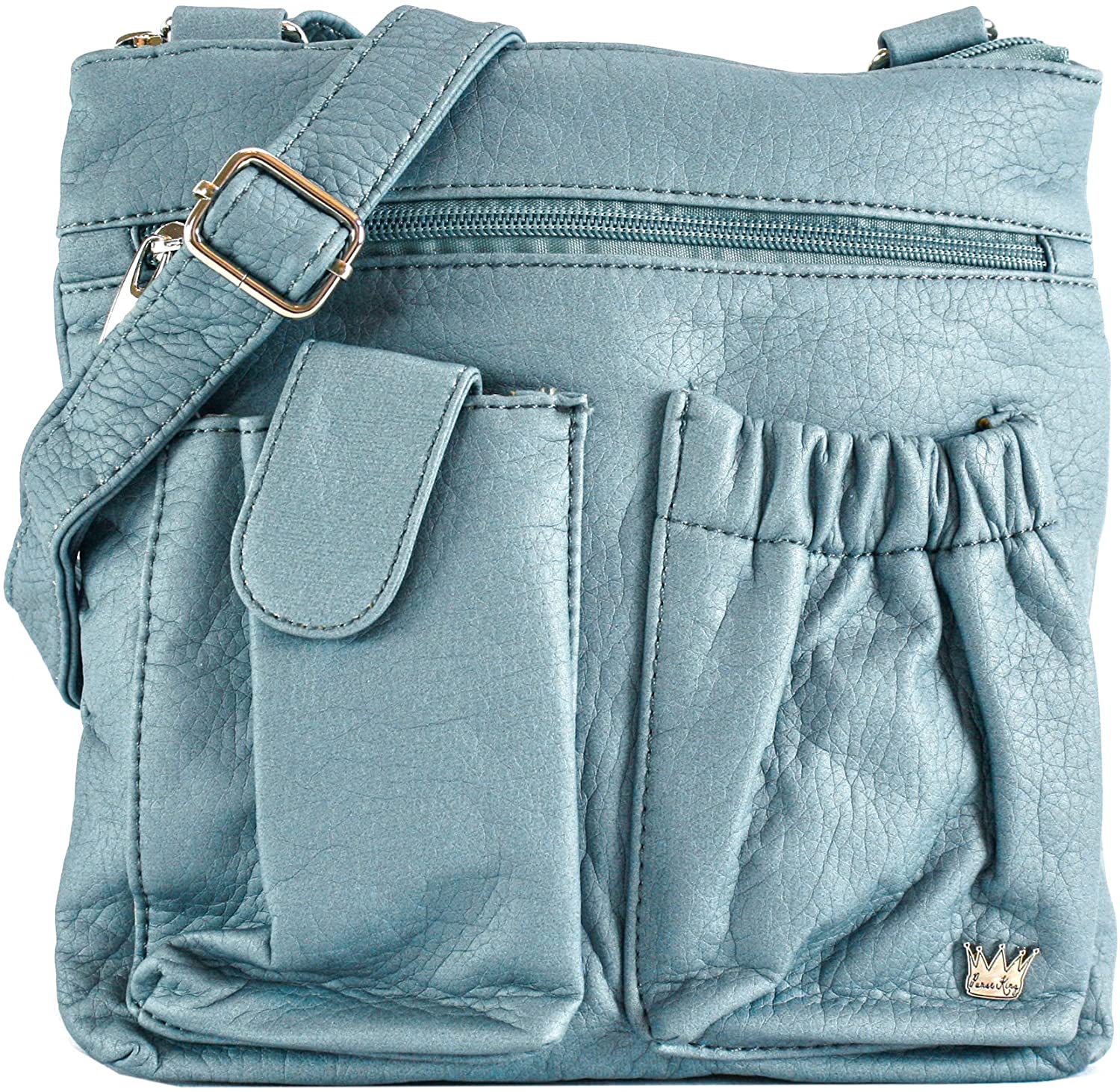 Price:$28.98 Purse King Poppy Slate Green Shoulder Bag  Handbags   