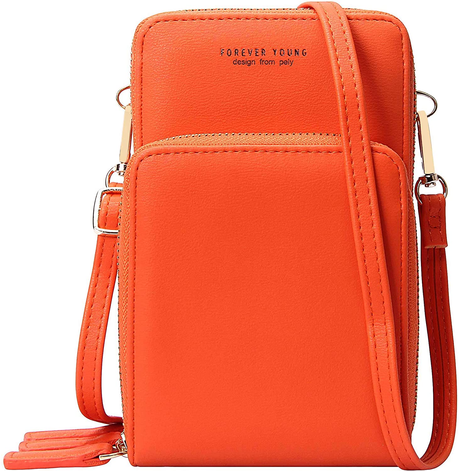 Price:$18.50 KUKOO Small Crossbody Phone Bags for women, Multi Pocket Shoulder Cell Phone Purse Wallet for Travel (Orange)  Handbags   