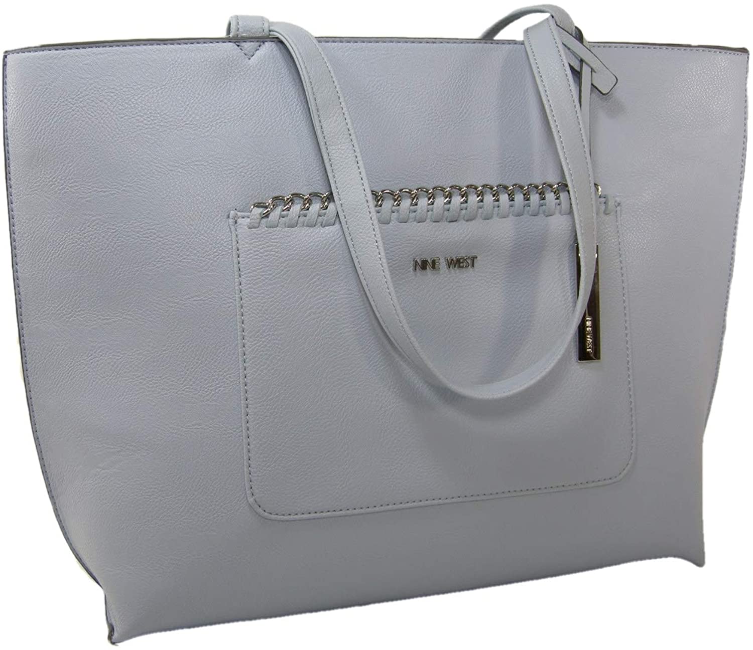 Price:$99.99    New Nine West Logo Purse XL Shoulder Hand Bag Tote Powder Blue  Clothing