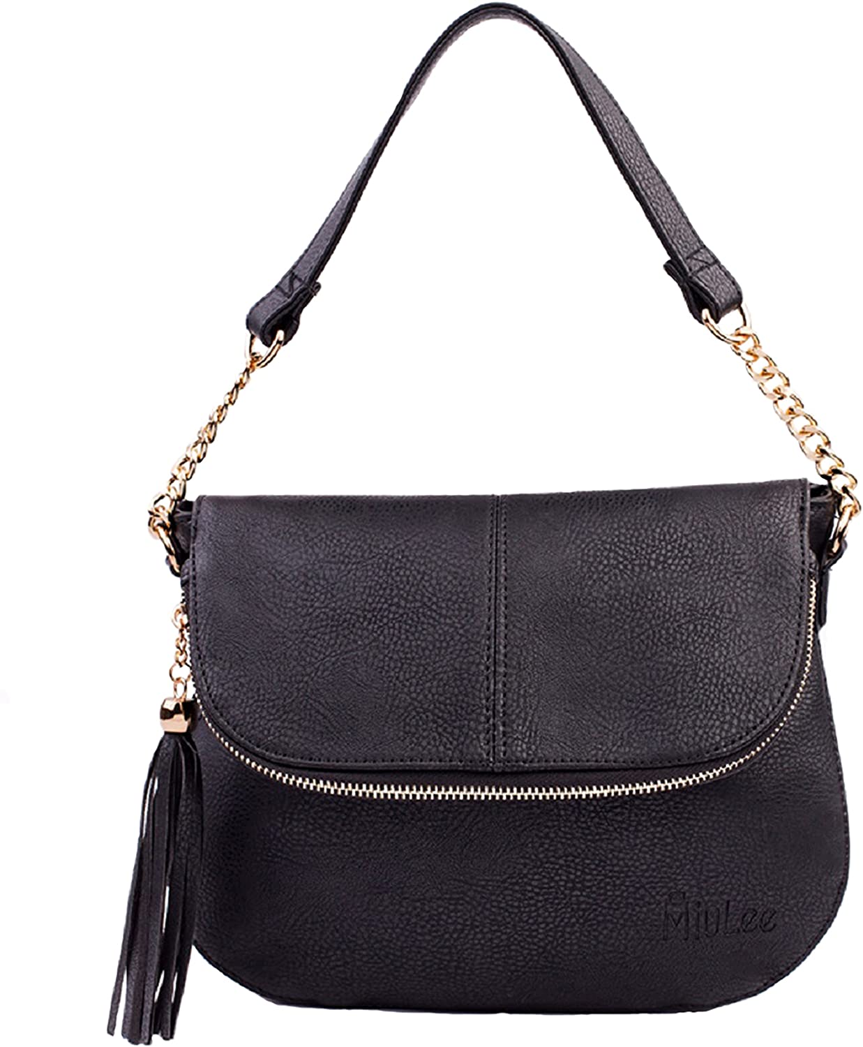 Price:$0.00   | Womens Fashion Handbags Two Shoulder Straps One With Adjustable Removable Strap (Black) | Shoes