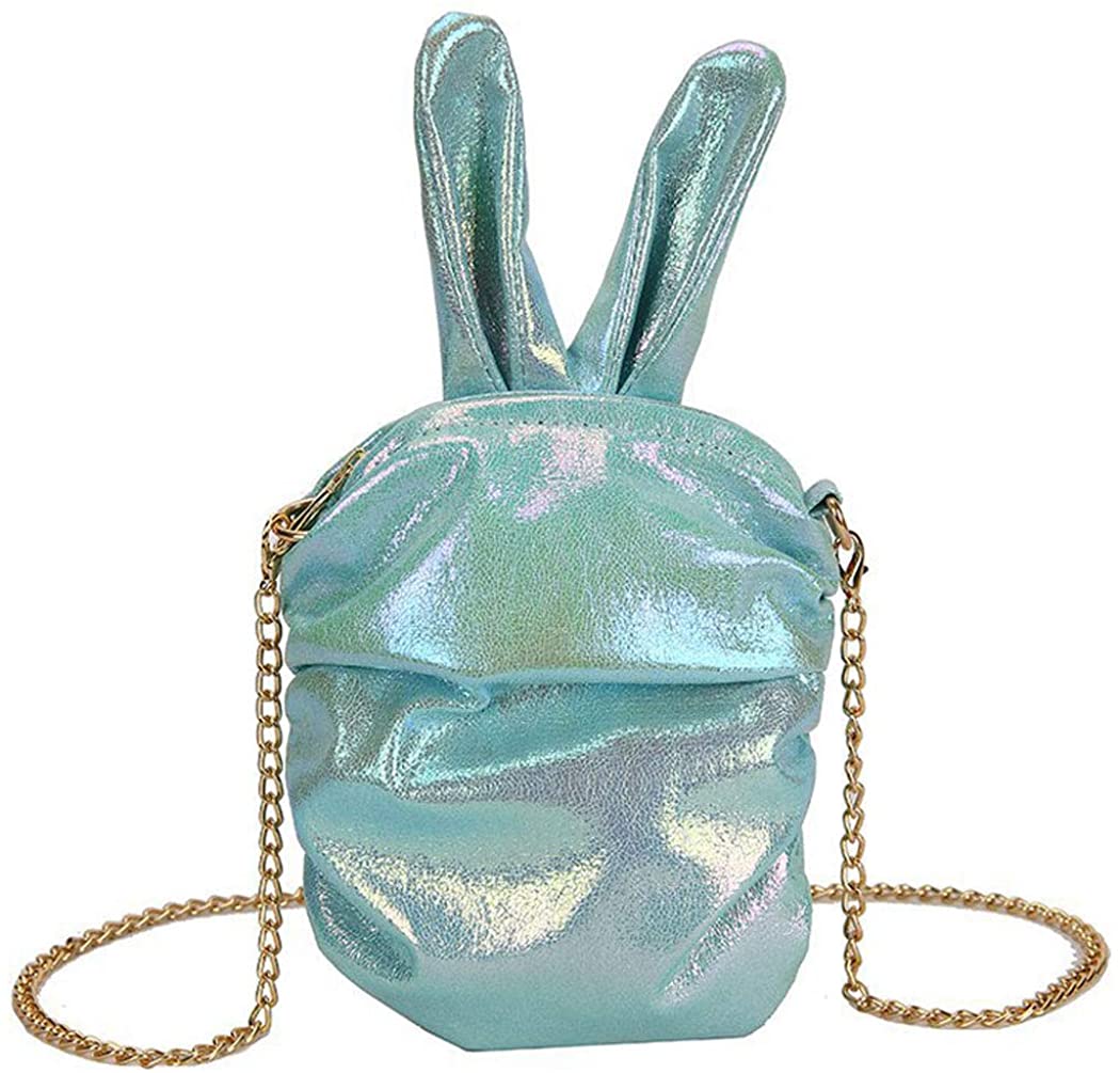 Price:$9.99 MILATA Women Cute Bunny Ears Crossbody Bag Purse Summer Fashion Clutch Handbag Shoulder Bag for Girls (blue)  Handbags   