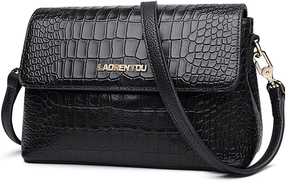 Price:$65.99    LAORENTOU Women's Genuine Leather Shoulder Bag Cowhide Crossbody Bags Satchel Purse for Women (Small-black)  Clothing