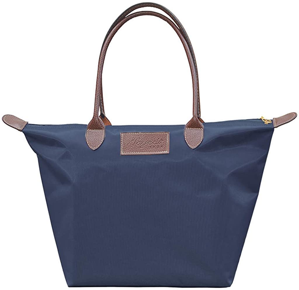 Price:$17.99    Seearay Shoulder Bag Nylon Waterproof Tote Bag for Women,Beach Bag Foldable Shopping Bag Handbag for Travel School Beach Bag (Dark Blue)  Clothing