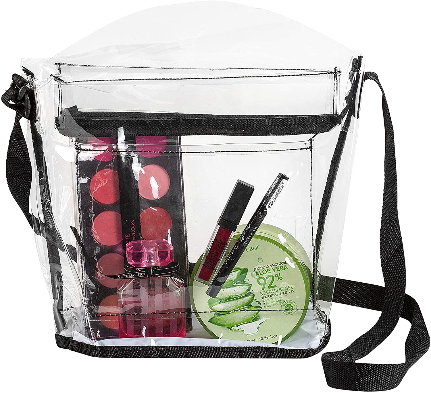 Price:$14.49    Women Clear Transparent See Through Plastic Crossbody Purse Bag - Stadium Approved Adjustable Shoulder Handbag  Clothing