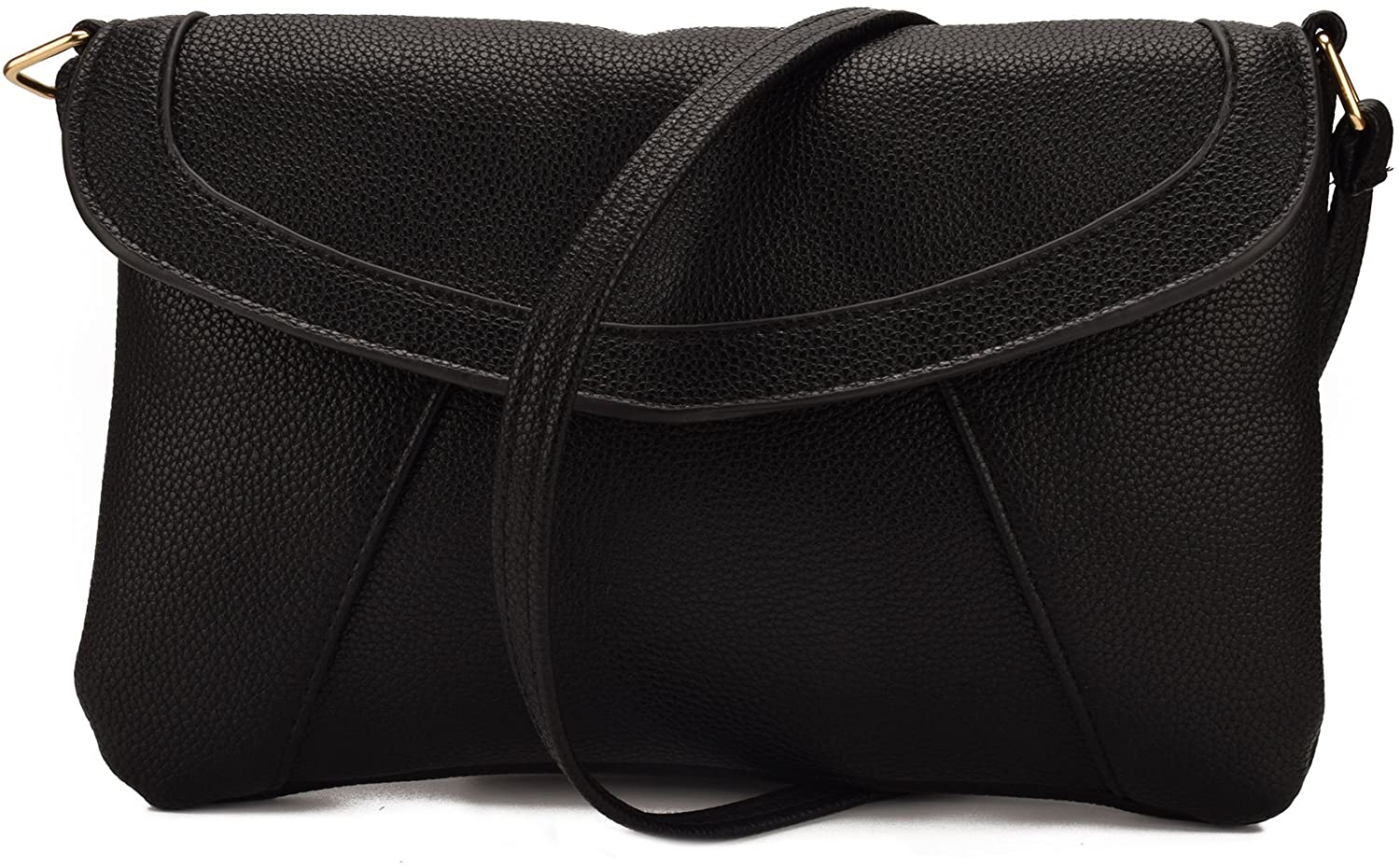 Price:$12.88 Jiaruo Small Envelope Women's PU Leather Crossbody bag Purses, Slim Lighweight Shoulder bag Handbag (black)  Handbags   