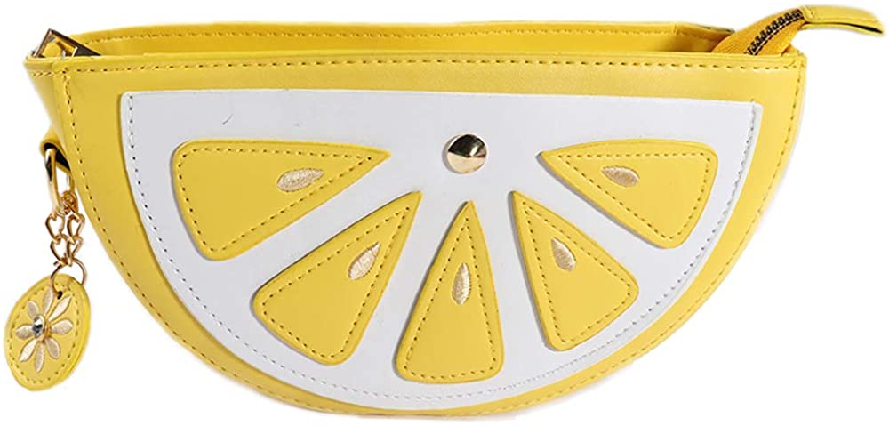 Price:$16.95 Magibag Fruit Shape Cute Handbag PU Leather Shoulder Crossbody Bag Coin Purse Cell Phone Wallet for women girl (Lemon)  Handbags   