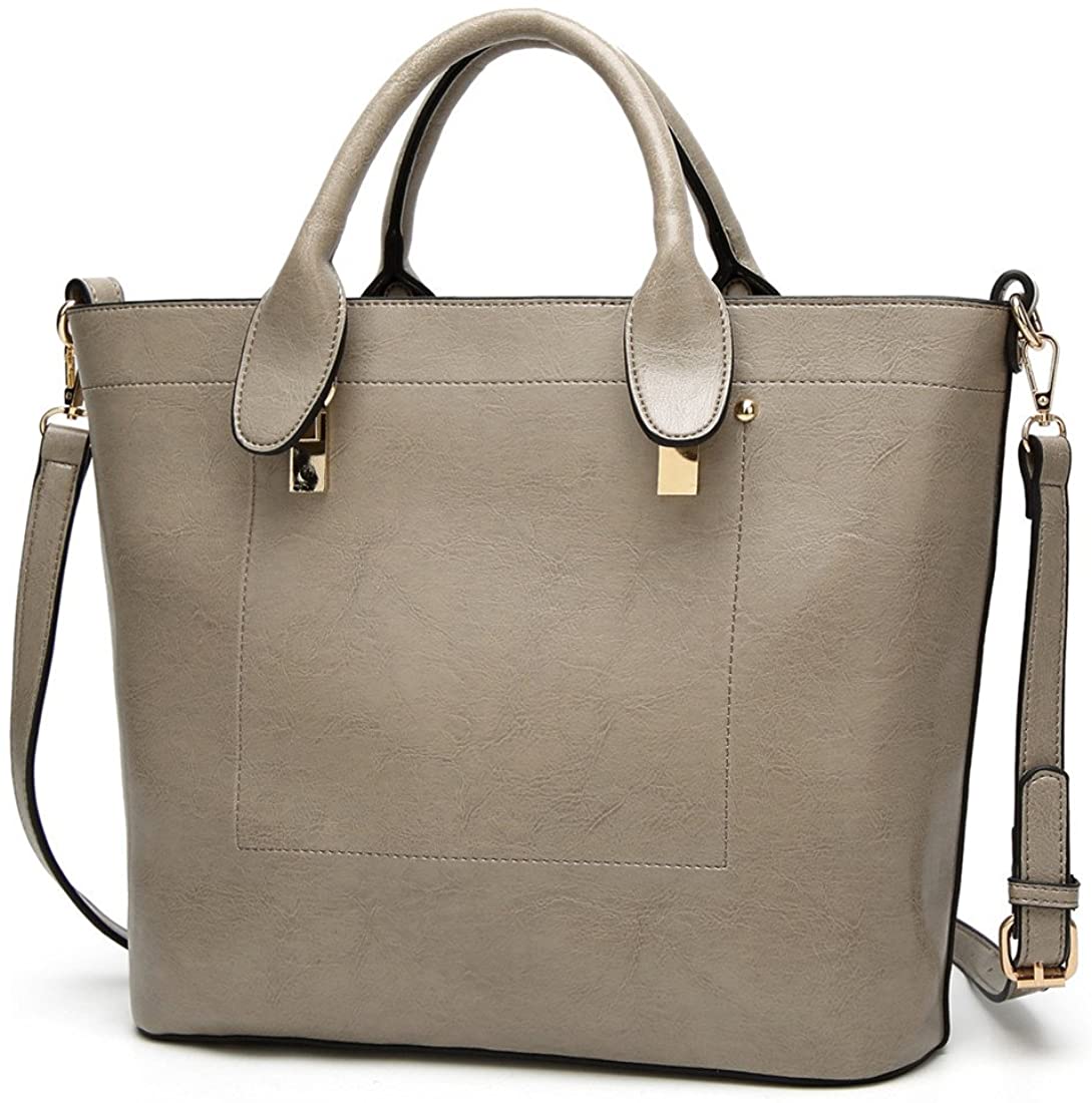 Price:$16.99    Women's Vintage Top Handle Satchel Handbags Shoulder Bag Totes Purse (D - Grey)  Clothing