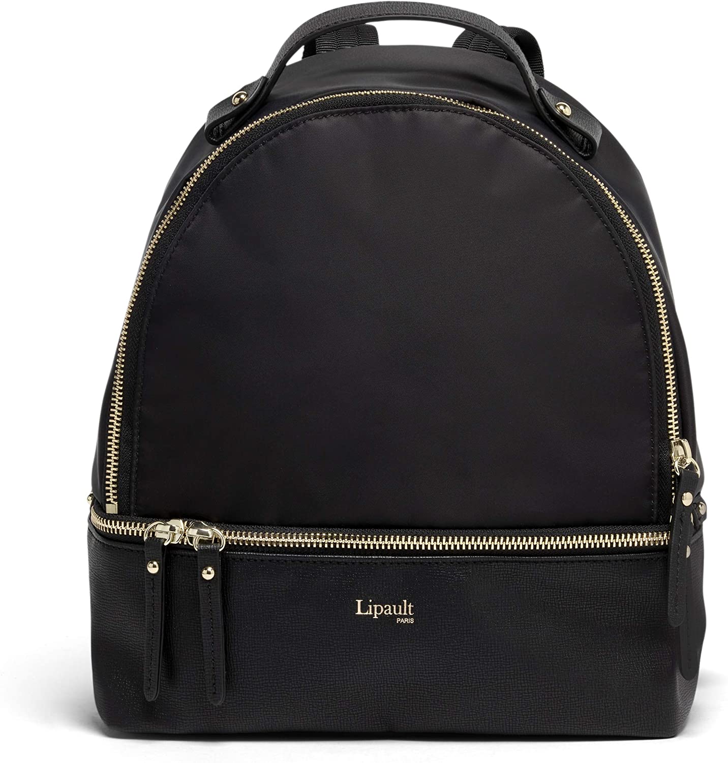 Price:$80.00    Lipault - Plume Avenue Backpack - Small Shoulder Purse Bag for Women - Jet Black/Light Gold  Clothing