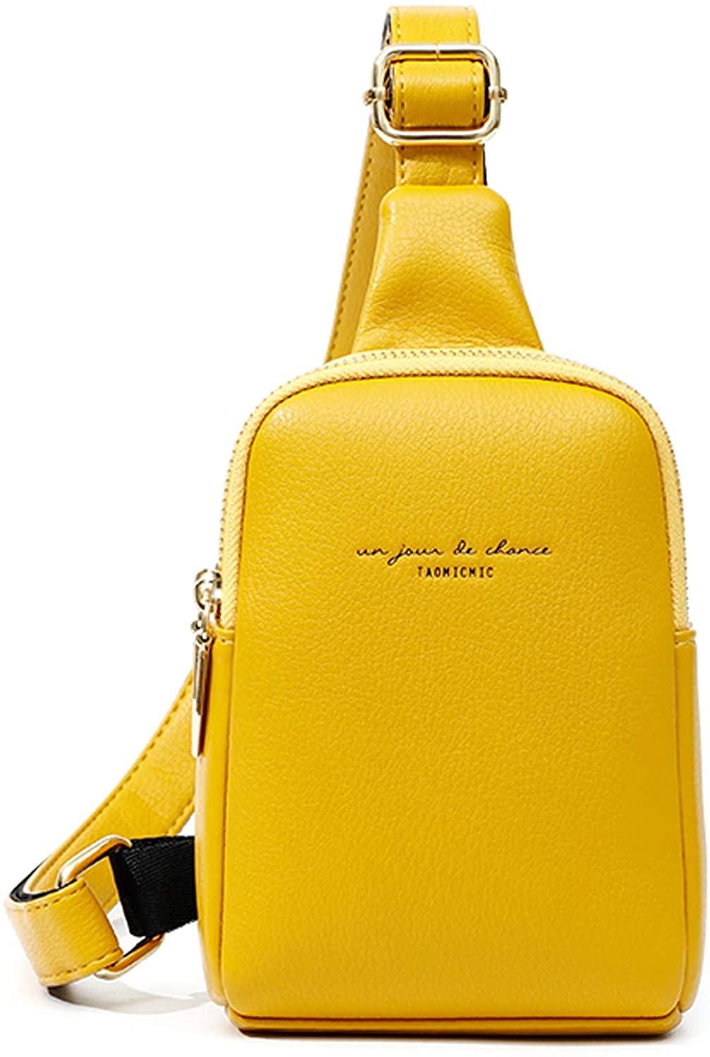 Price:$19.99 Women Vegan Leather Sling Bag, Outdoor One Shoulder Crossbody Chest Bag, Yellow  Handbags   