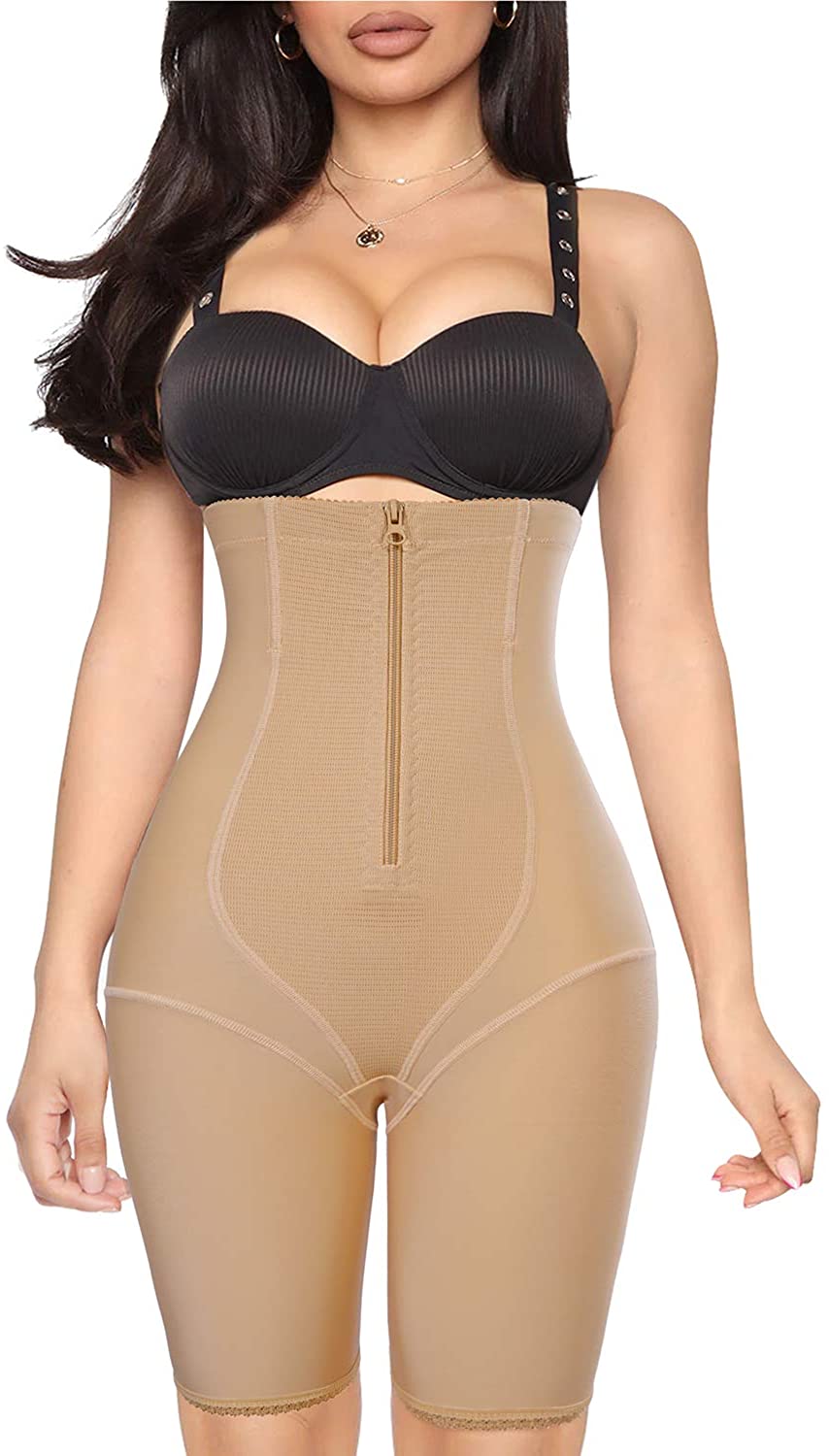 Price:$18.99 YERKOAD Waist Trainer for Women Shapewear Tummy Control Panty High Waist Butt Lifter Body Shaper Shorts Thigh Slimmer Girdle at Amazon Women’s Clothing store