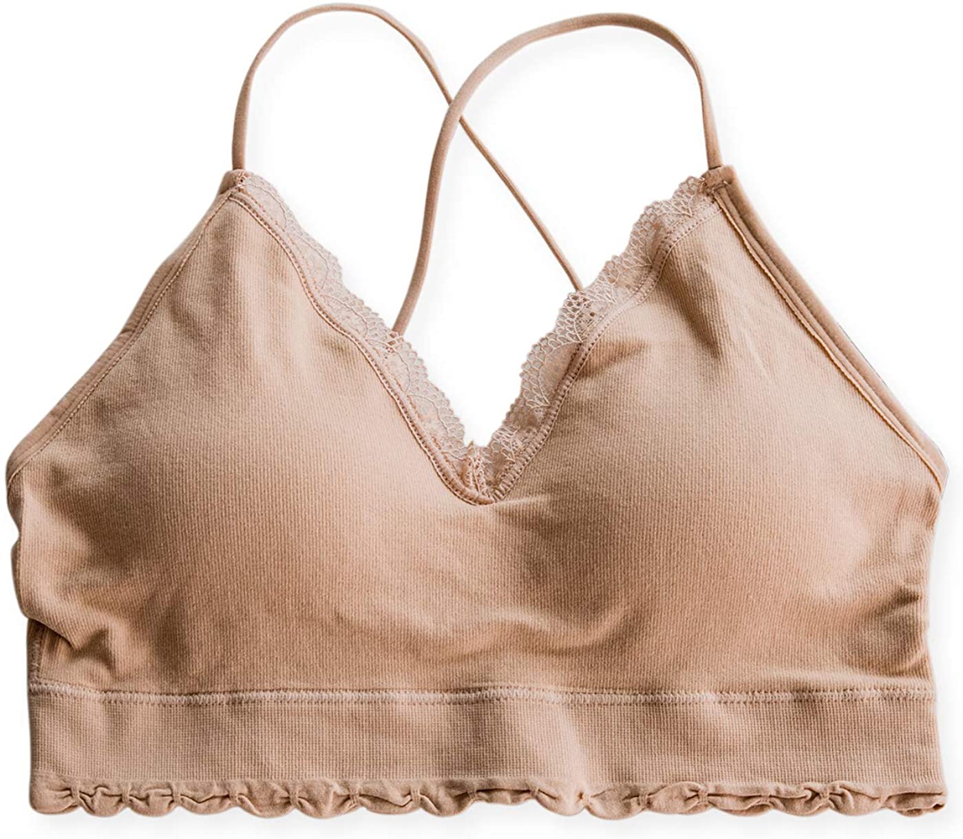 Price:$13.90 Women's Slim-Fit Bra Padded Seamless Spaghetti Strap Camisole Tube Crop Sexy Cami Top at Amazon Women’s Clothing store