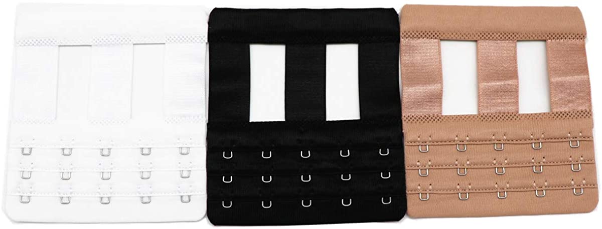 Price:$7.57 Outman Women's Elastic Bra Extender Bra Extension Strap Lingerie Band from 3 Hooks to 5 Hooks (3 pcs 5 Hook 3Row) at Amazon Women’s Clothing store