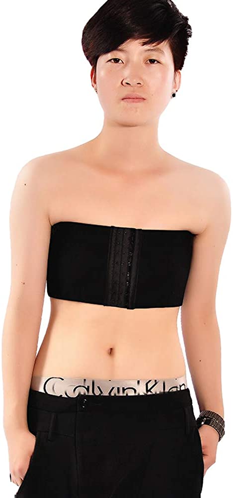 Price:$14.99 MISWSU Cotton Compression Band 3 Rows of Hooks Strapless Chest Binder for Tomboy Trans Lesbian at Amazon Women’s Clothing store