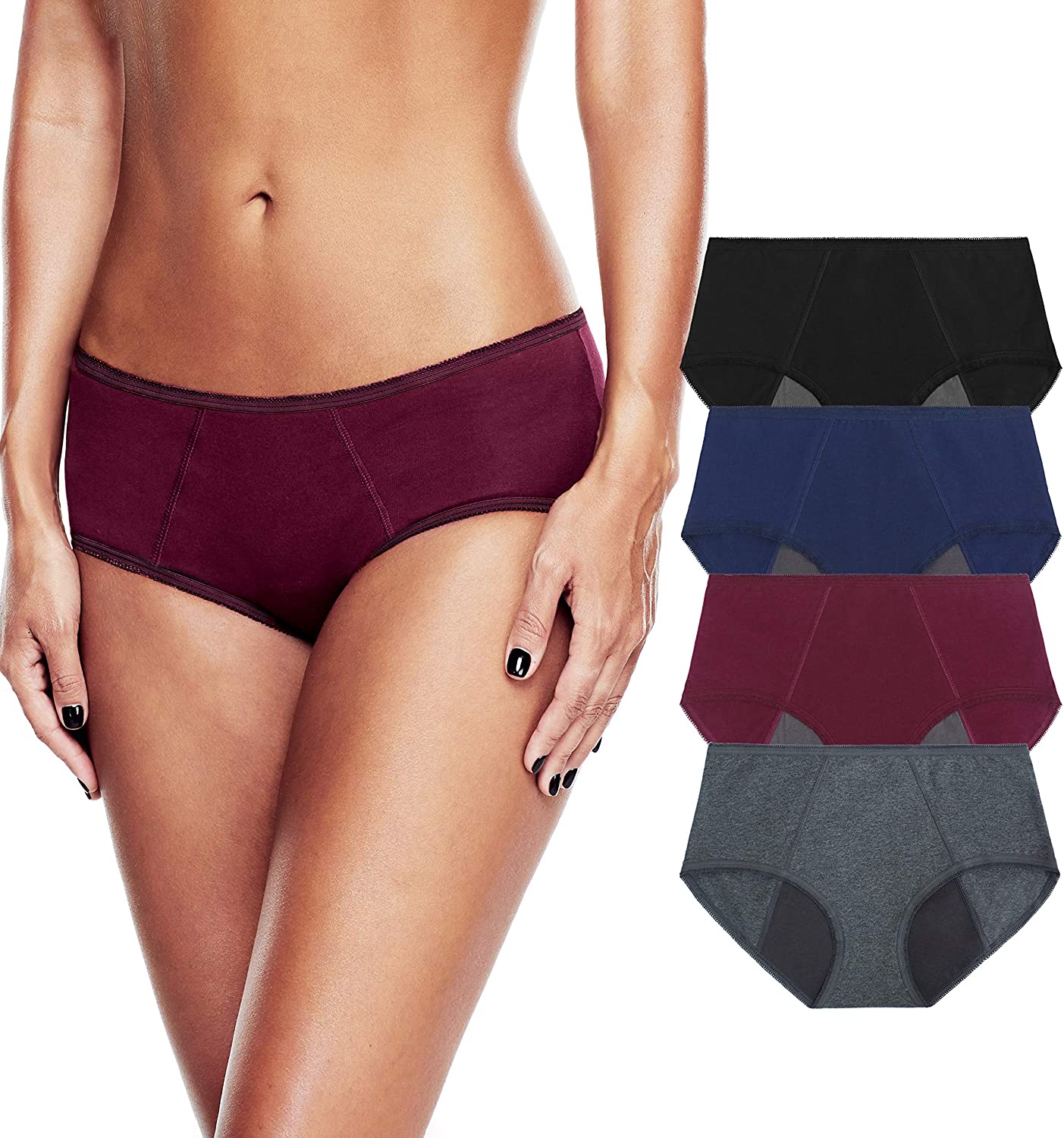 Price:$17.99 Womens Period Panties for Teens Leak Proof Underwear Menstrual Heavy Flow Protective Hipsters at Amazon Women’s Clothing store