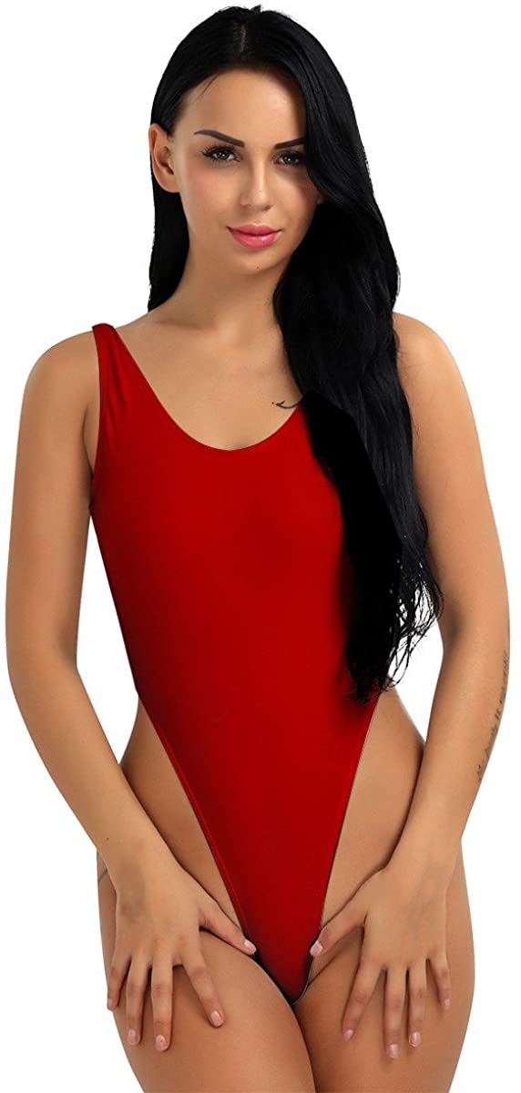 Price:$21.98 TiaoBug Women One-Piece High Cut Thong Leotard Bodysuit Gym Dancewear Bathing Red One Size at Amazon Women’s Clothing store