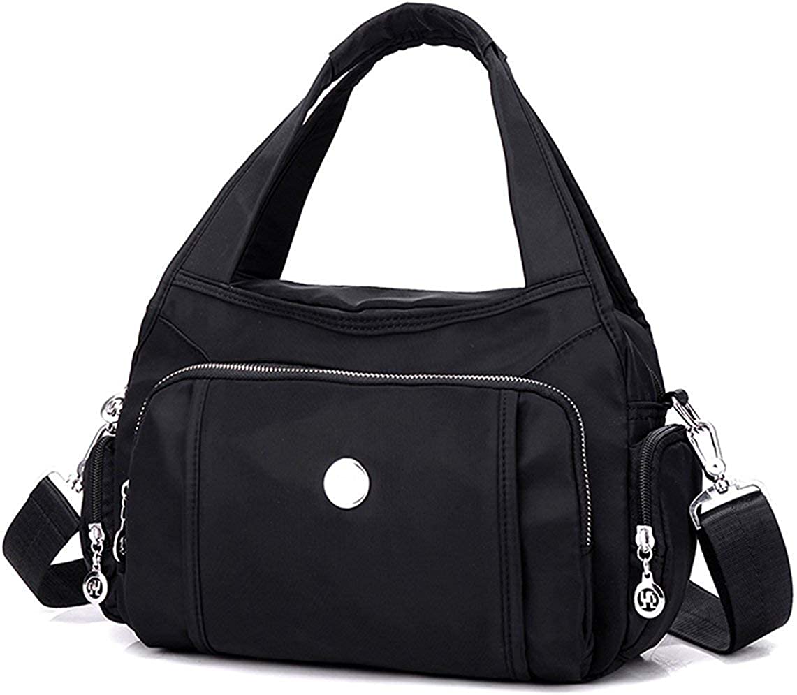 Price:$20.99    Crossbody Bag for Women Totes Nylon Waterproof Purse Bag Lightweight Travel Shoulder Handbag (Black)  Clothing