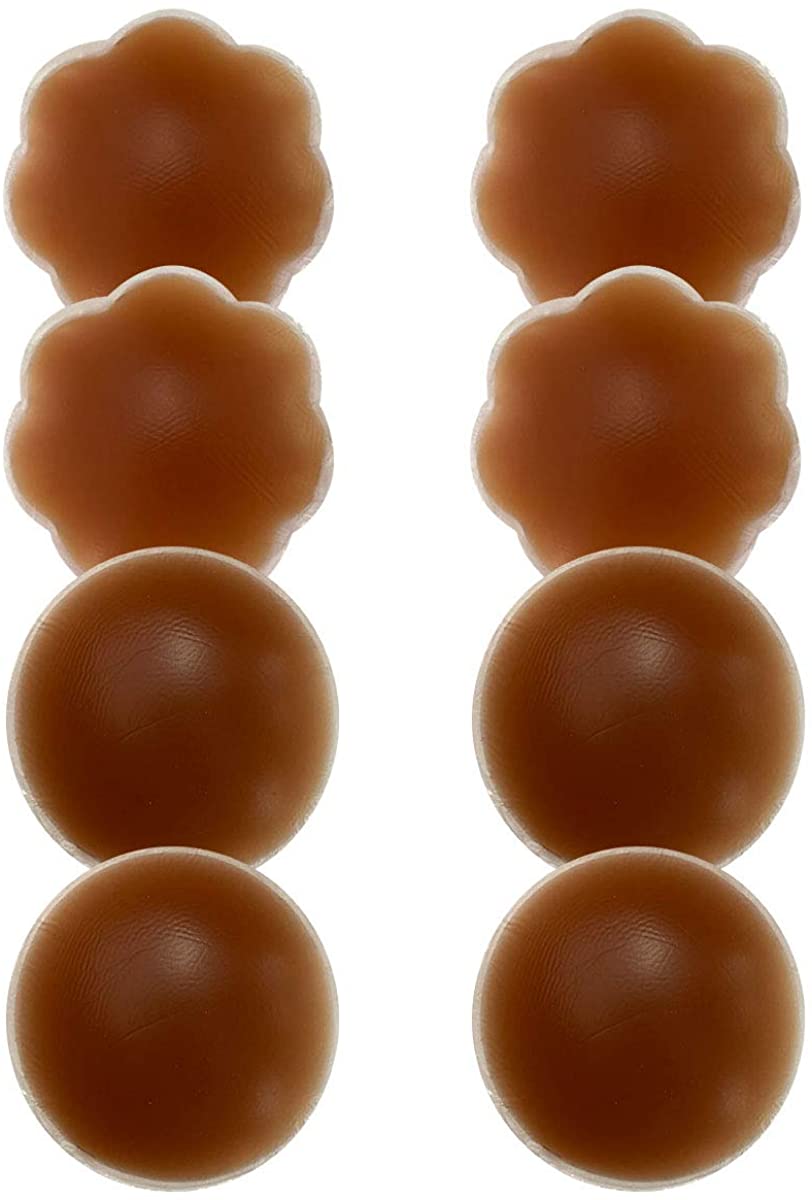Price:$9.99 Womens Silicone Pasties, Breast Bra Reusable 4 Pairs Invisible Silicone Nipple Cover For Dress at Amazon Women’s Clothing store