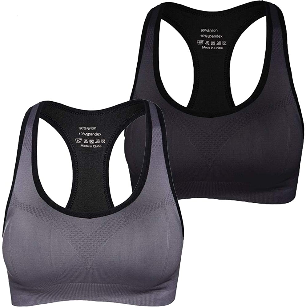 Price:$11.99 Wetopqueen Women Racerback Sports Bras, Padded Seamless Workout Gym Activewear Bra Support for Yoga Gym Workout Fitness at Amazon Women’s Clothing store