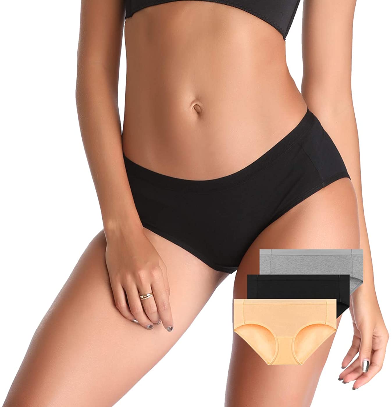 Price:$9.99 CULAYII Womens Underwear Hipster Panties, 3/5 Pack Cotton Comfortable Bikinis Panty Briefs Soft Stretch Underpants Solid Color at Amazon Women’s Clothing store