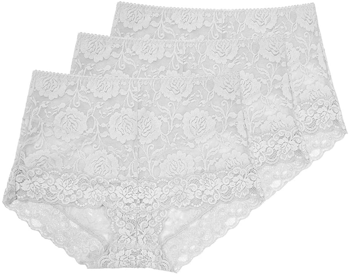 Price:$11.80 Eve's temptation Lily Women's High Waist Lace Panties Underwear Seamless Slimming Full Coverage Brief at Amazon Women’s Clothing store