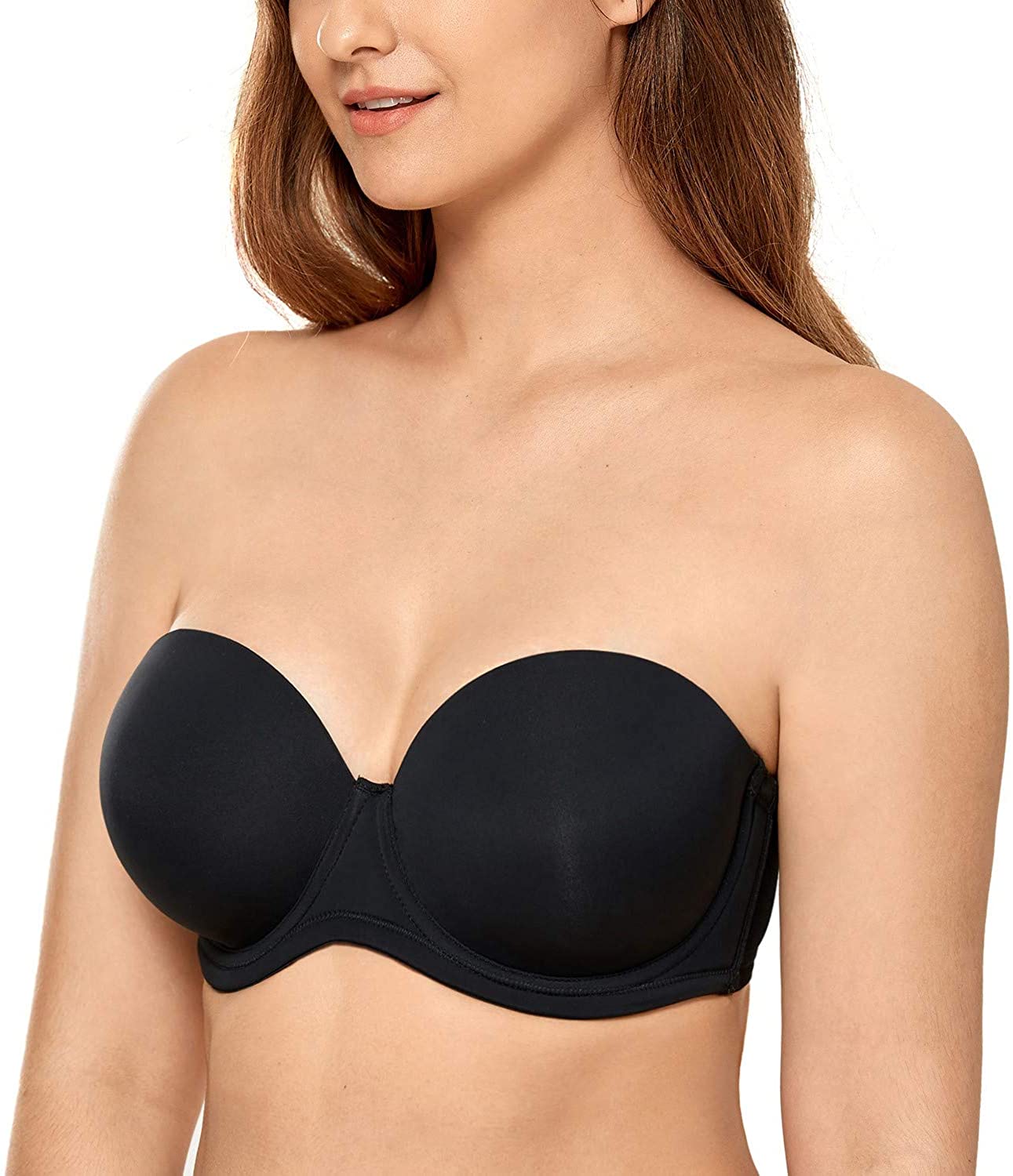 Price:$24.99 CALVENA Women's Multiway Strapless Bra Push up Full Figure Underwire Bra Plus Size at Amazon Women’s Clothing store