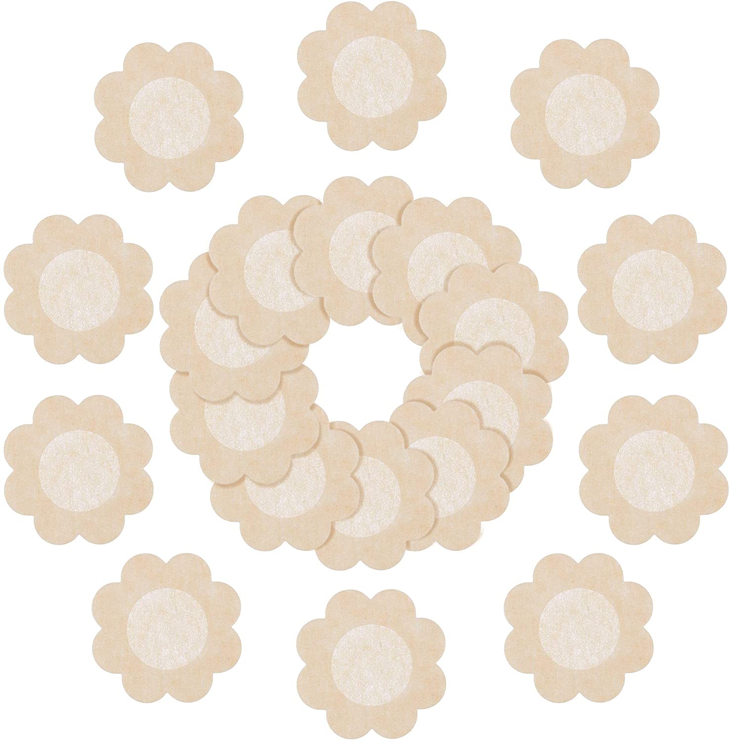 Price:$7.98 Nipple Covers 30 Pairs Nipple Breast Covers Disposable Petal Nipple Pasties for Women Girls Party at Amazon Women’s Clothing store