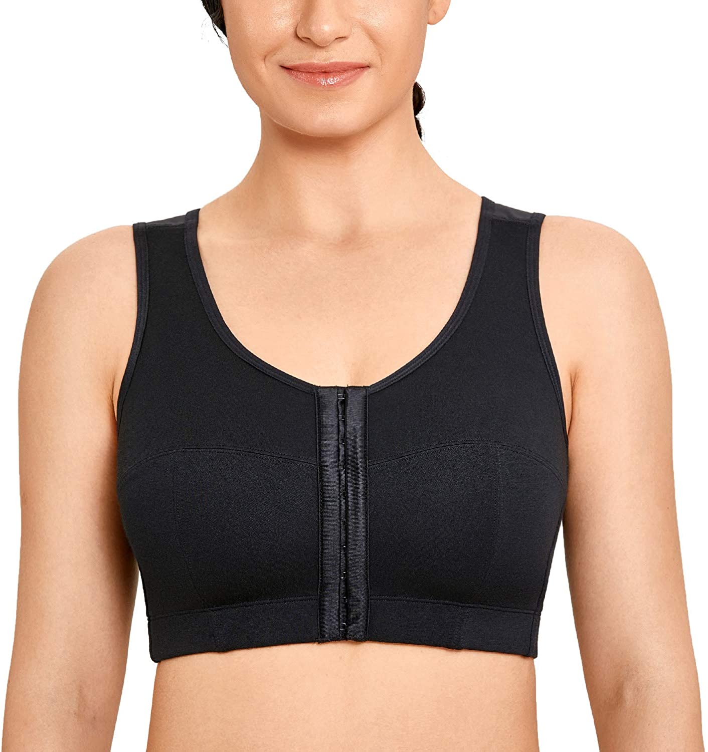 Price:$25.99 LAUDINE Women's Front Closure Plus Size Full Coverage Back Support Wireless Bra at Amazon Women’s Clothing store