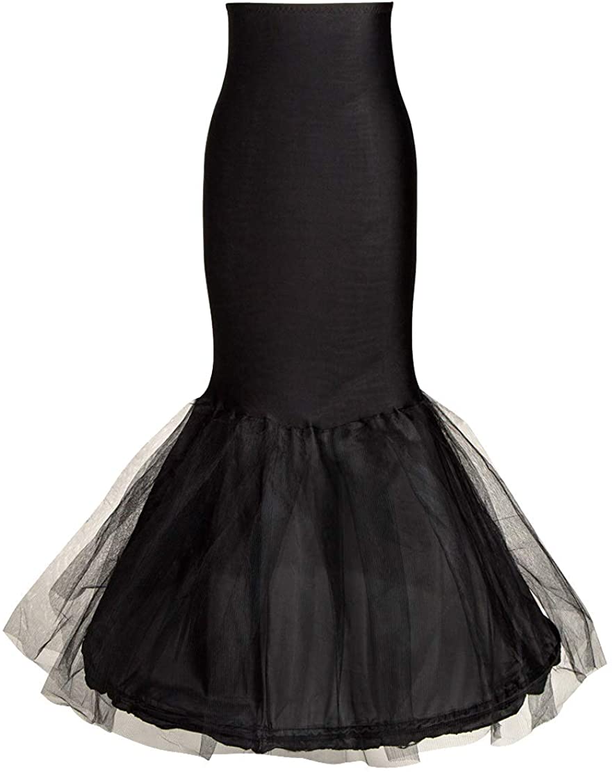 Price:$18.99 Mermaid Petticoat for Mermaid Prom Gown Crinoline Slips Underskirt for Mermaid Wedding Dress(Black) at Amazon Women’s Clothing store