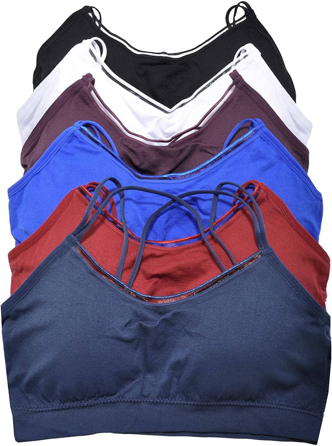 Price:$29.95 ToBeInStyle Women's 6 Pack Simple Seamless Strappy Crossback Bralette at Amazon Women’s Clothing store