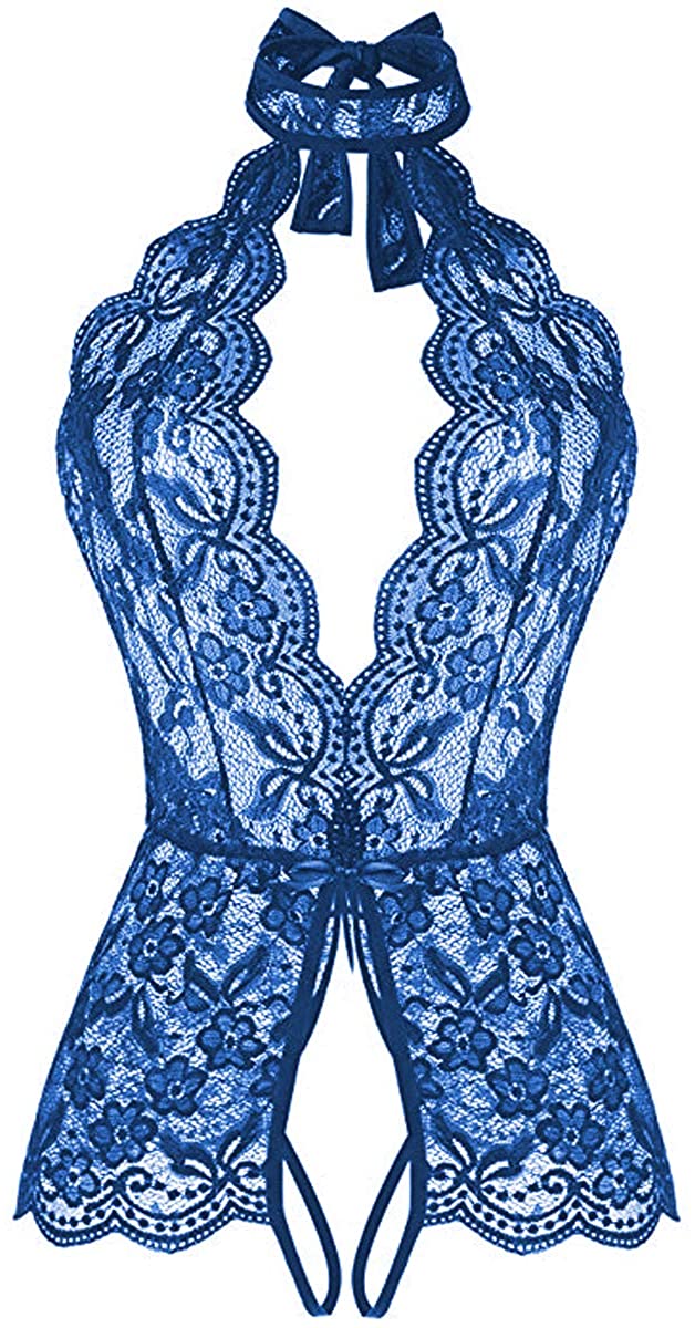 Price:$13.89 ADORELIFE Women One Piece Lingerie Lace Baby Dolls Teddy Open Front Sleepwear Nightgown Blue at Amazon Women’s Clothing store
