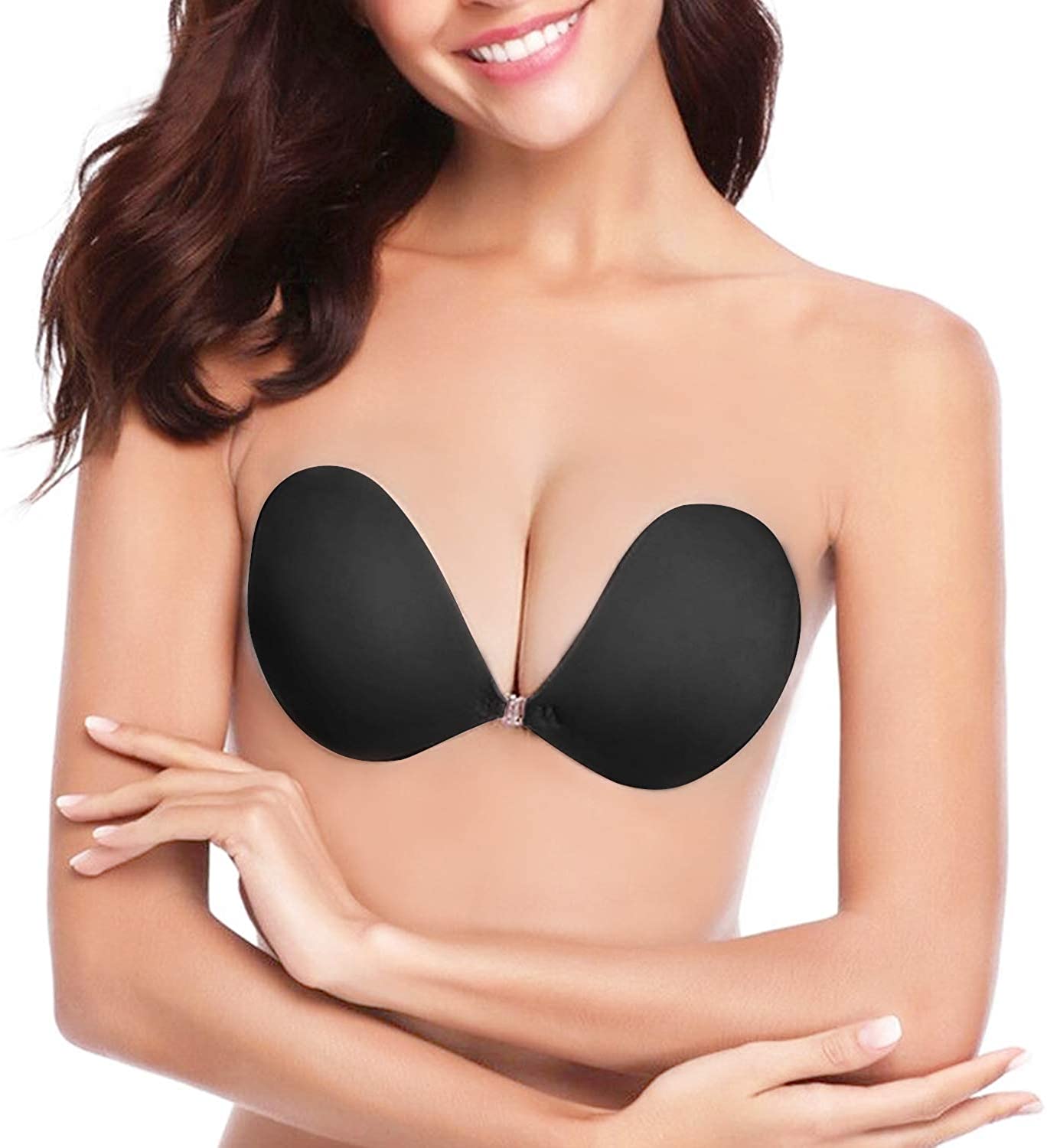 Price:$6.99 Zacca Adhesive Bra, Women's Sticky Strapless Backless Dress Bra (Latest 2019 Version) (Black, C) at Amazon Women’s Clothing store