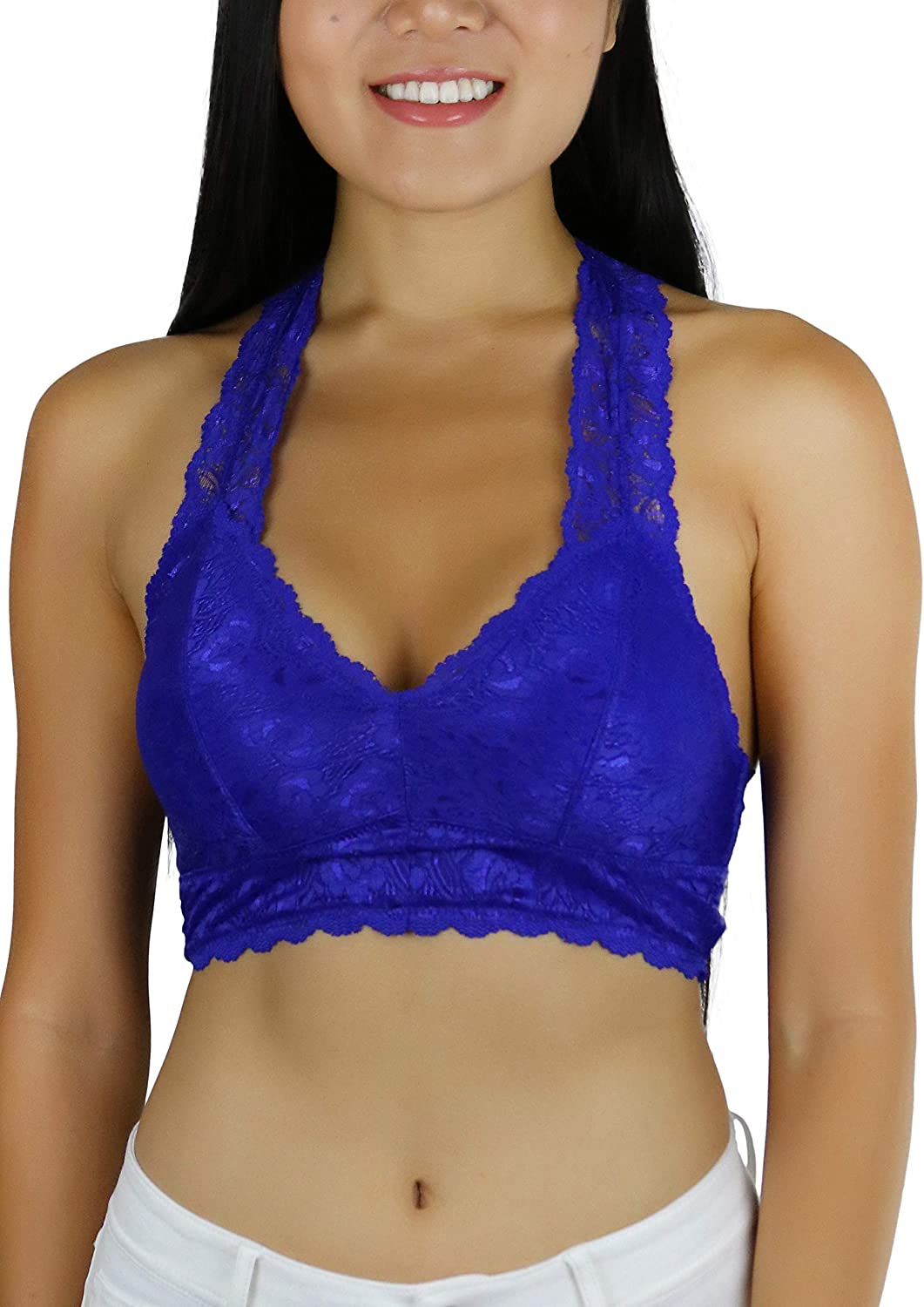 Price:$12.95 ToBeInStyle Women's Stretch Lace Hourglass Back with Full Mesh Lining Bralette at Amazon Women’s Clothing store