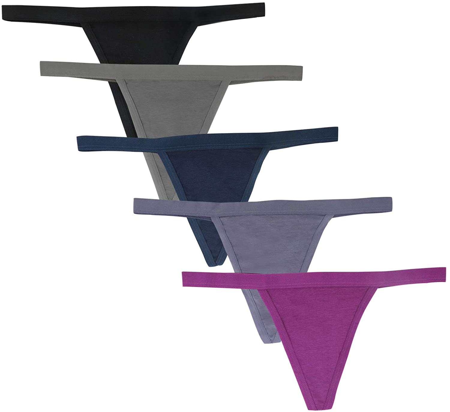 Price:$14.99    Xoyoo Cotton Thongs for Women Breathable Thong Panties Pack of 5  Clothing