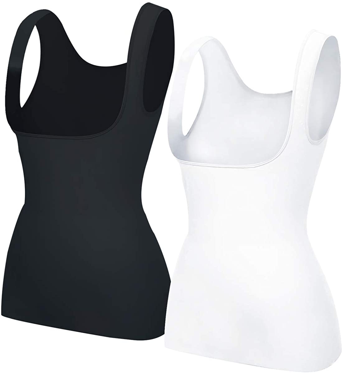 Price:$10.99 EUYZOU Women's Underbust Shapewear Tank Tops - Seamless Tummy Control Compression Camisole Tops Slimming Tank at Amazon Women’s Clothing store