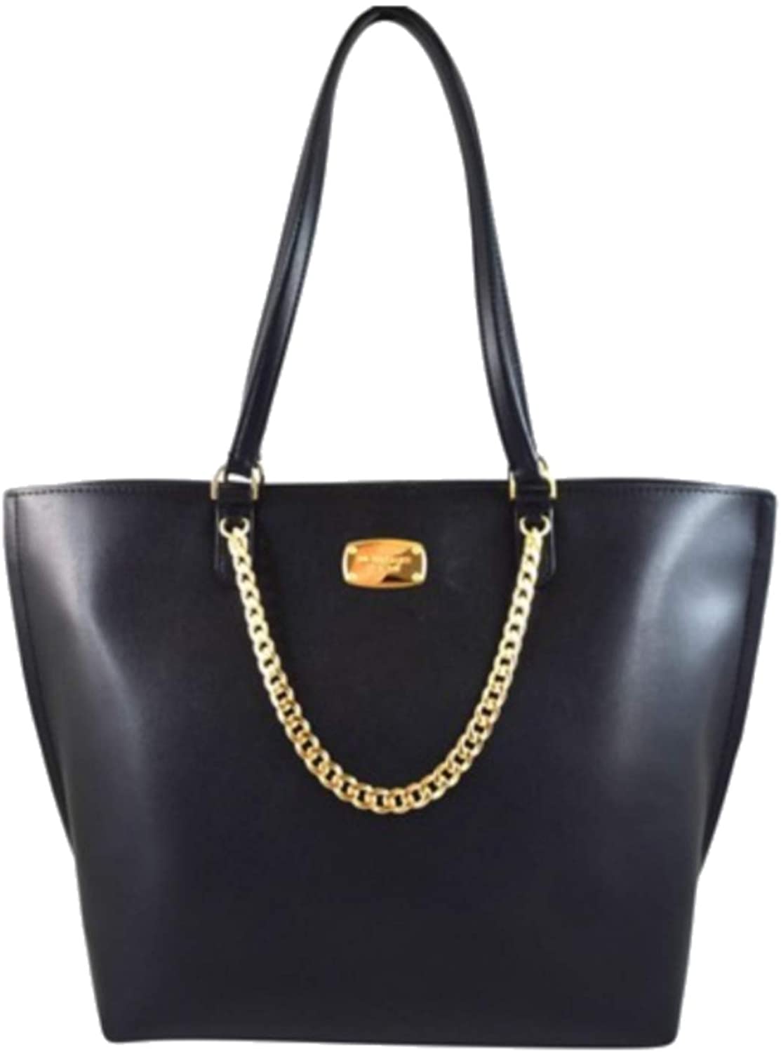 Price:$163.00    Michael Kors Janine Medium Leather Convertible Tote,Black  Clothing
