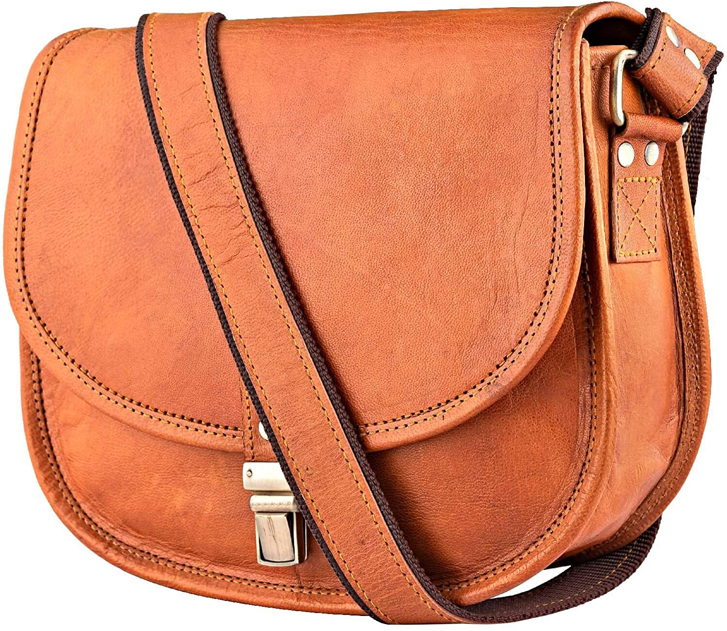 Price:$49.99 Urban Leather Shoulder Saddle Bags for Teen Girls & Young Women, Crossbody Side Bag Vintage Handbag Purse  Handbags   