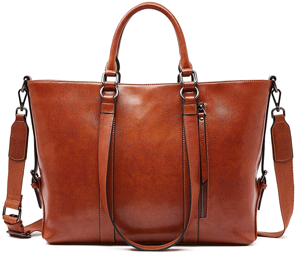 Price:$79.99 Leather Handbags for Women Large Designer Tote Bags Fashion Crossbody Shoulder Purse Brown  Handbags   