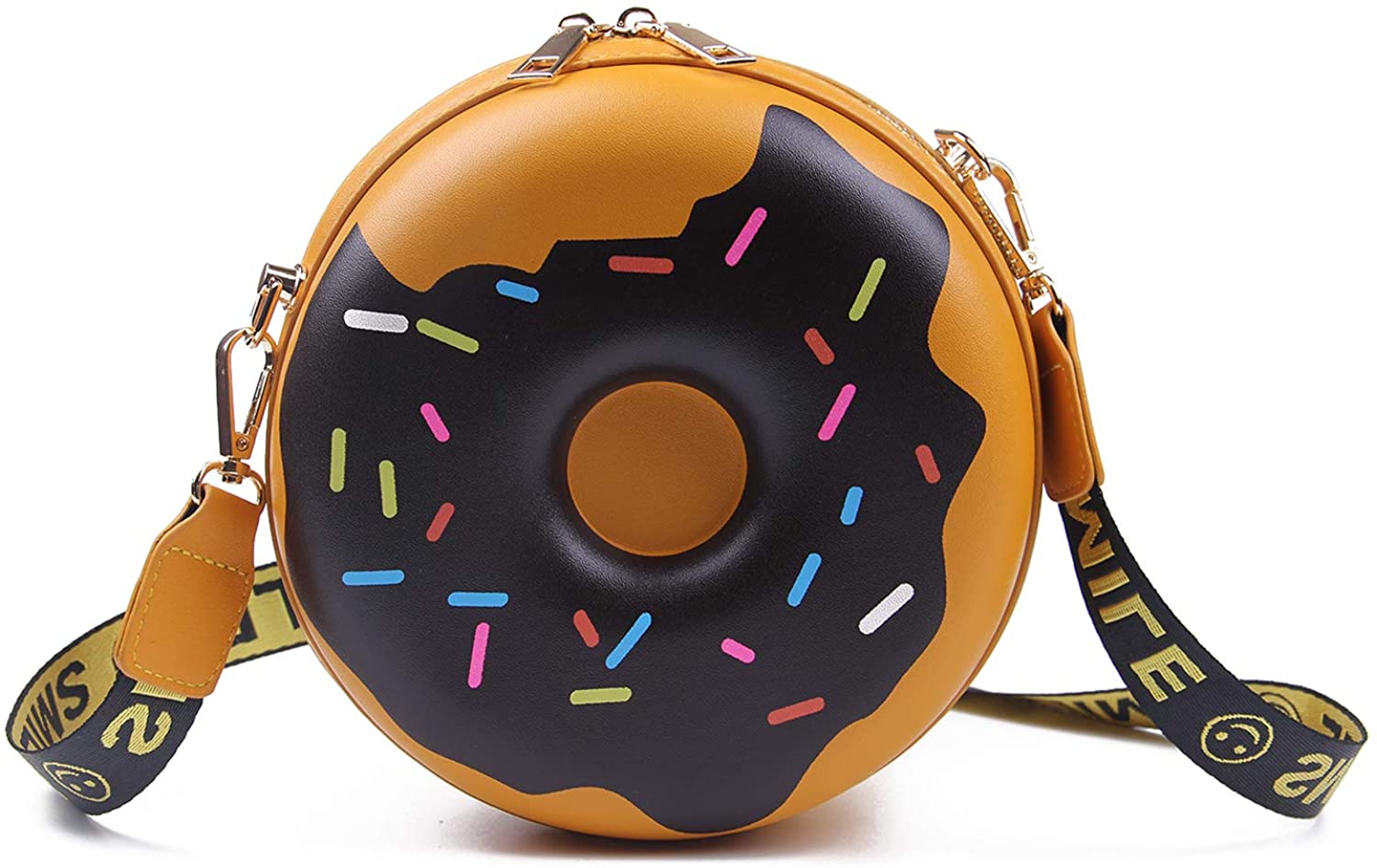 Price:$19.89 LUI SUI Girls Cute Donut Crossbody Purse Bag Women Dessert Circular Shoulder Bag Wallet Card Bag Girl Women Student Gift  Handbags   