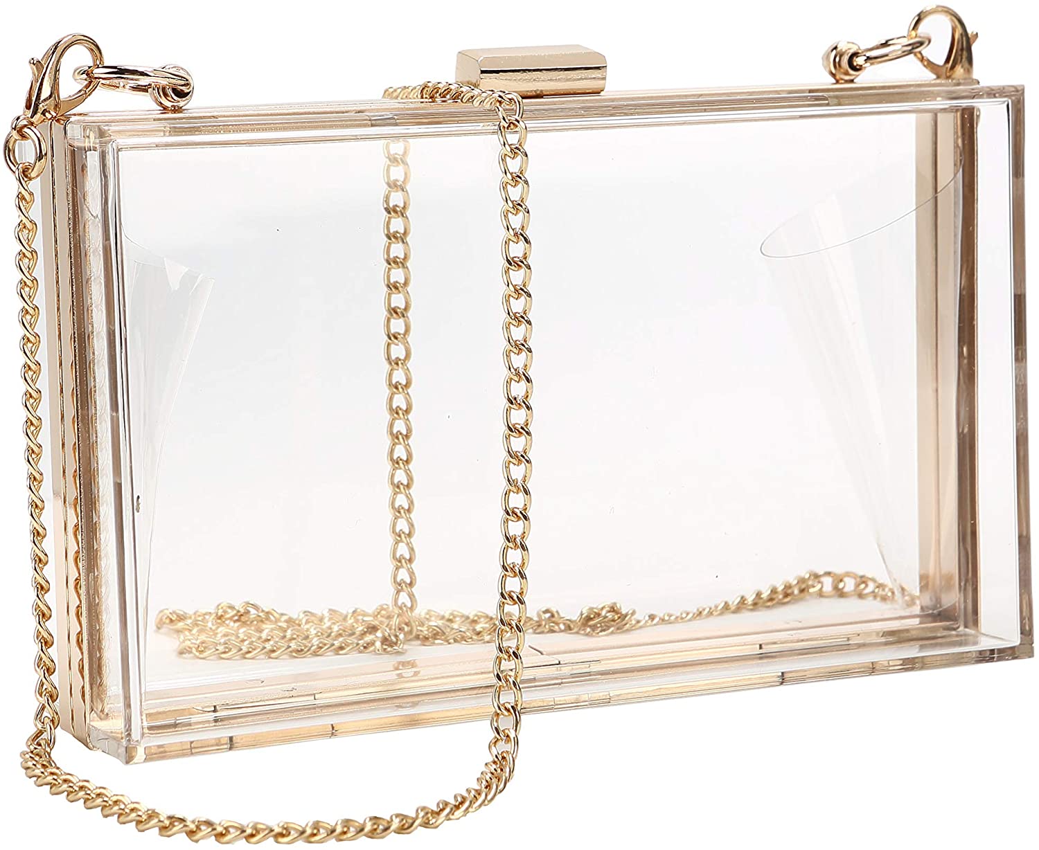 Price:$16.99 Nodykka Clear Purses and Handbags Crossbody Bags Clutch Purse Sport Events Stadium Approved Shoulder bag for Women(Gold)  Handbags   