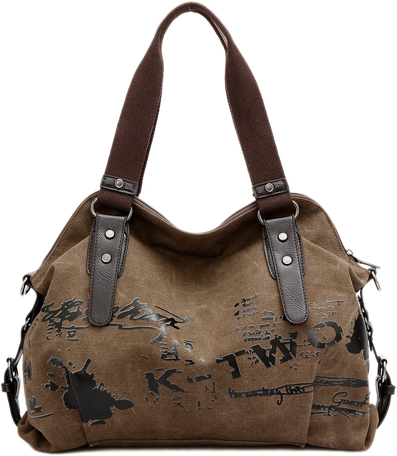 Price:$21.99    Women Bags Casual Vintage Hobo Canvas Mulit-Pocket Daily Purse Top Handle Shoulder Tote Shopper Handbags  Clothing