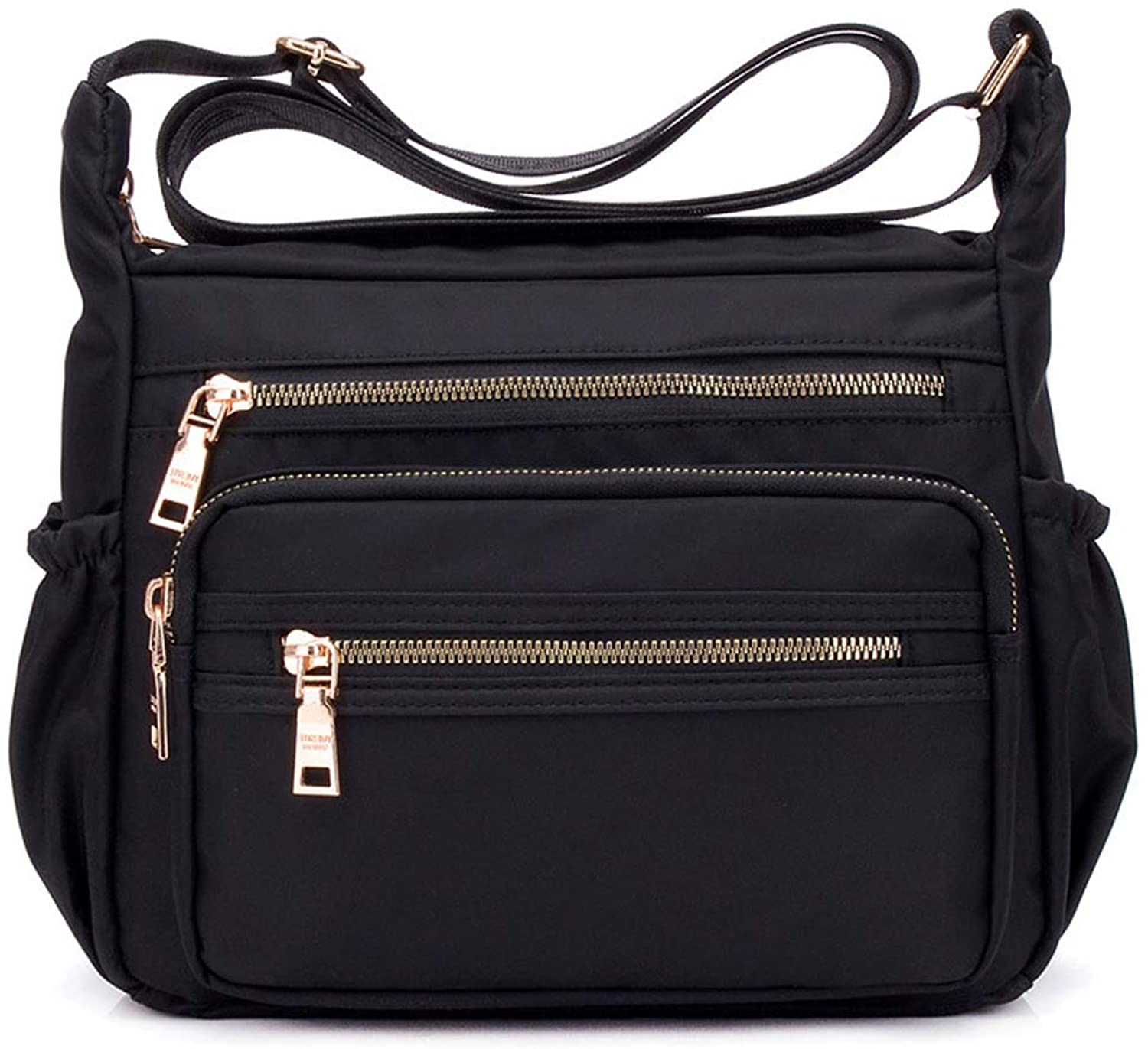Price:$18.99 NOTAG Nylon Crossbody Bags for Women Small Waterproof Cross Body Handbag Mutilpockets Shoulder Bags Lightweight Travel Purses(Black)  Handbags   
