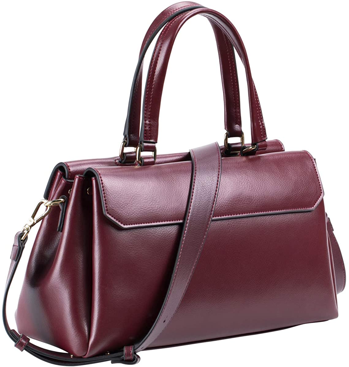 Price:$43.99    Genuine Leather Handbags for Women Top Handle Satchel Purse Shoulder Bag Vegan Zip Crossbody Bag Red  Clothing