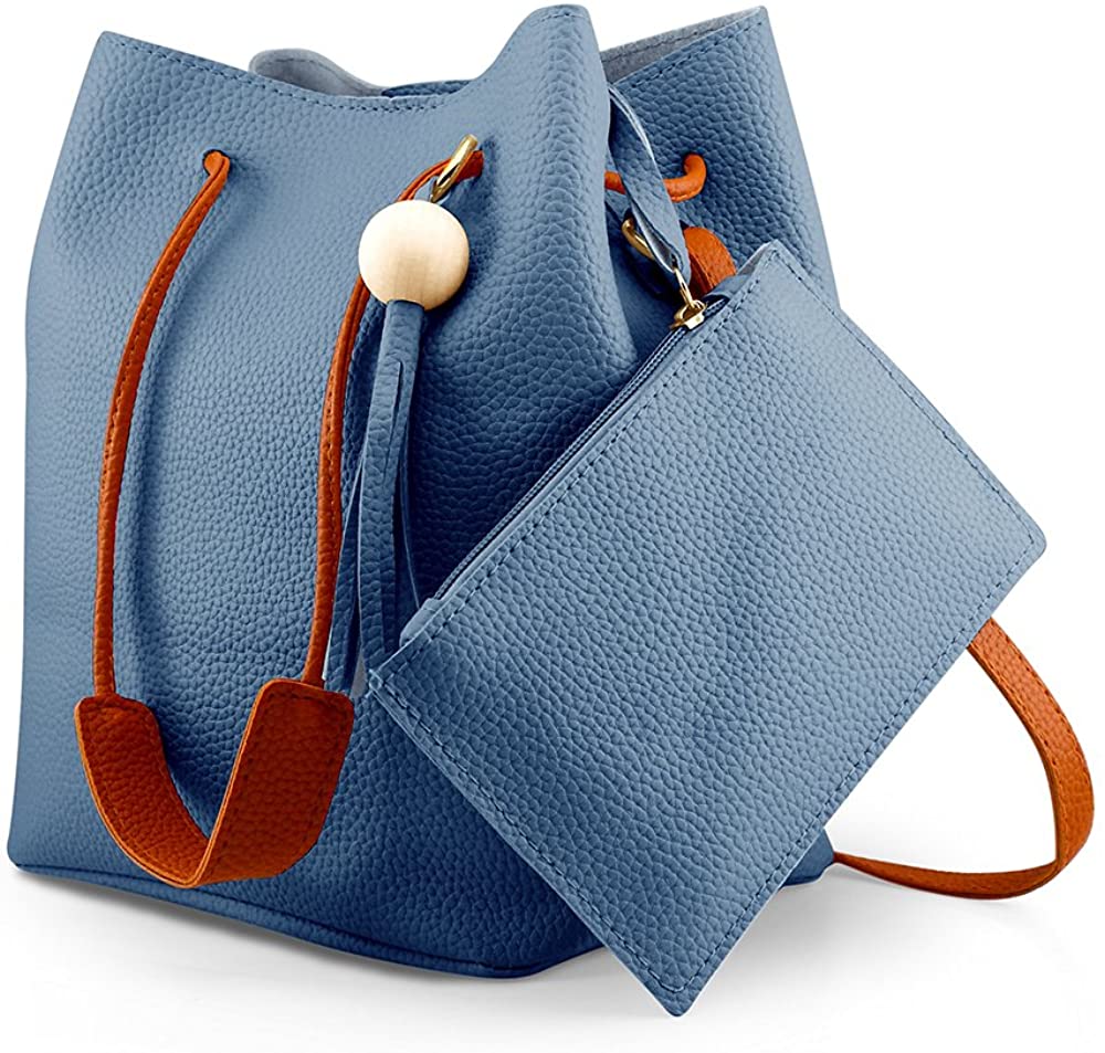 Price:$9.99    Oct17 Fashion Tassel buckets Tote Handbag, Women Messenger Hobos Shoulder Bags, Crossbody Satchel Bag - Blue  Clothing