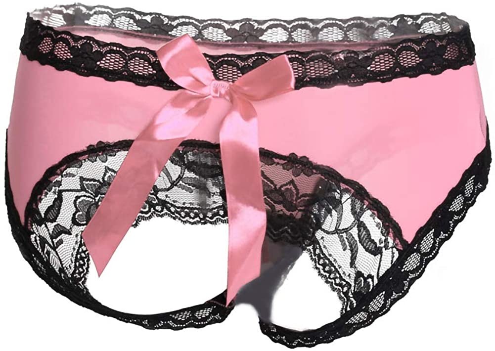 Price:$10.99 Sexy Lace Panties for Women Bowknot Briefs Midnight Lingerie Hipster Underwear Pink at Amazon Women’s Clothing store