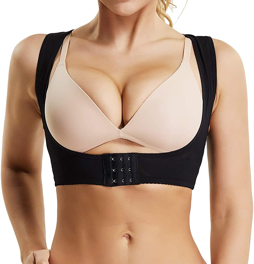 Price:$14.99 WOWENY Chest Brace Up for Women Posture Corrector Shapewear Back Brace Bra Bustline Shaper Vest at Amazon Women’s Clothing store