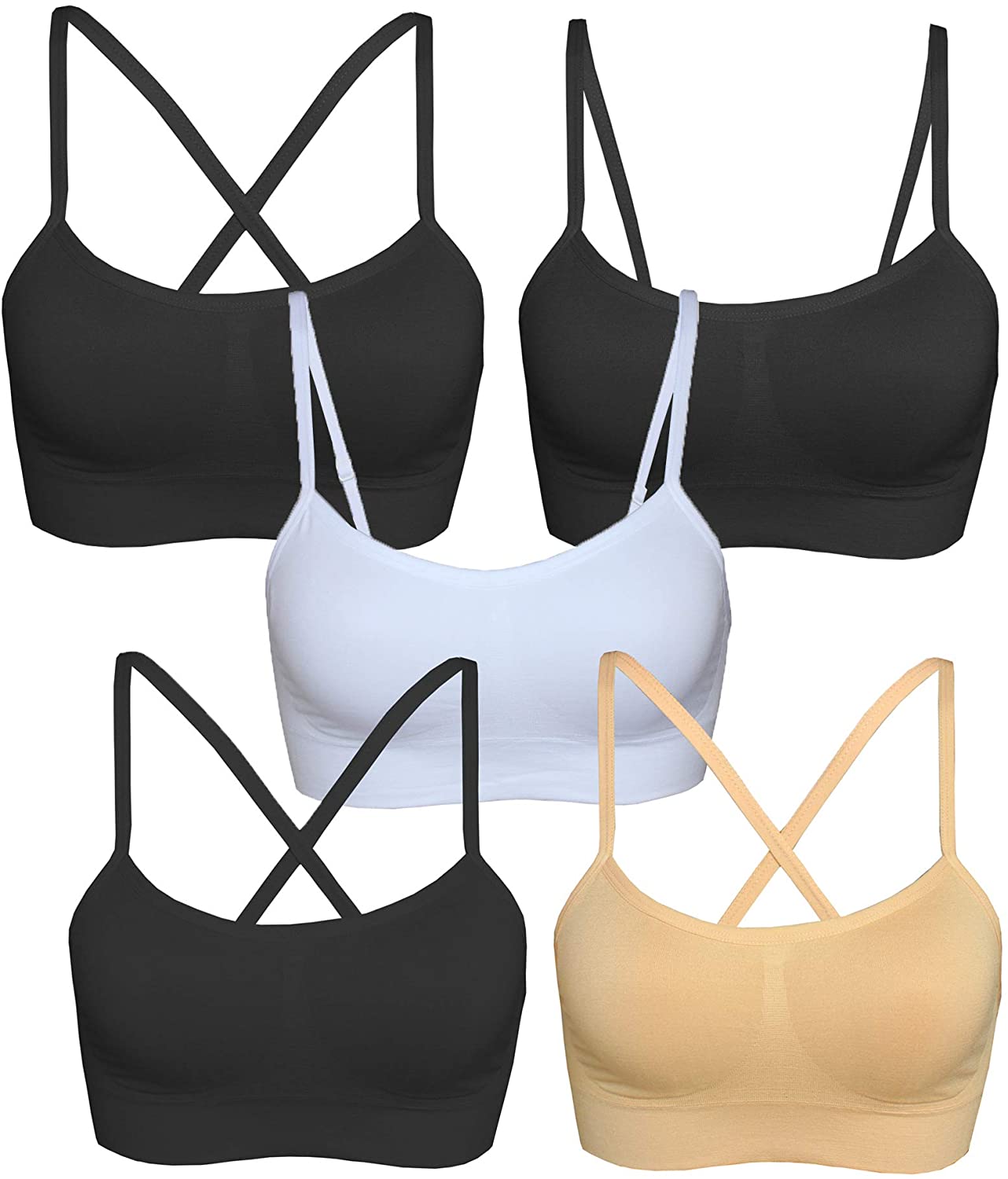 Price:$10.99 AKAMC Women's Removable Padded Sports Bras Medium Support Workout Yoga Bra 1 Pack at Amazon Women’s Clothing store